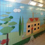 Fiveways Subway Tiling Detail Trees and House