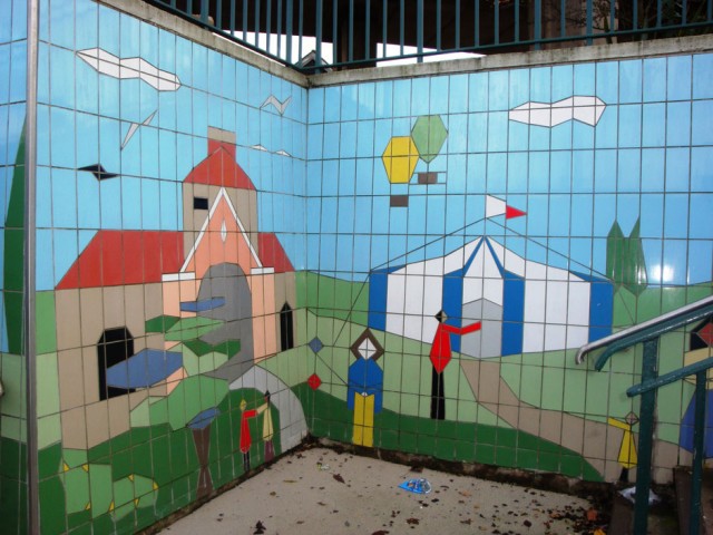Fiveways Subway Tiling Detail Church and Tent
